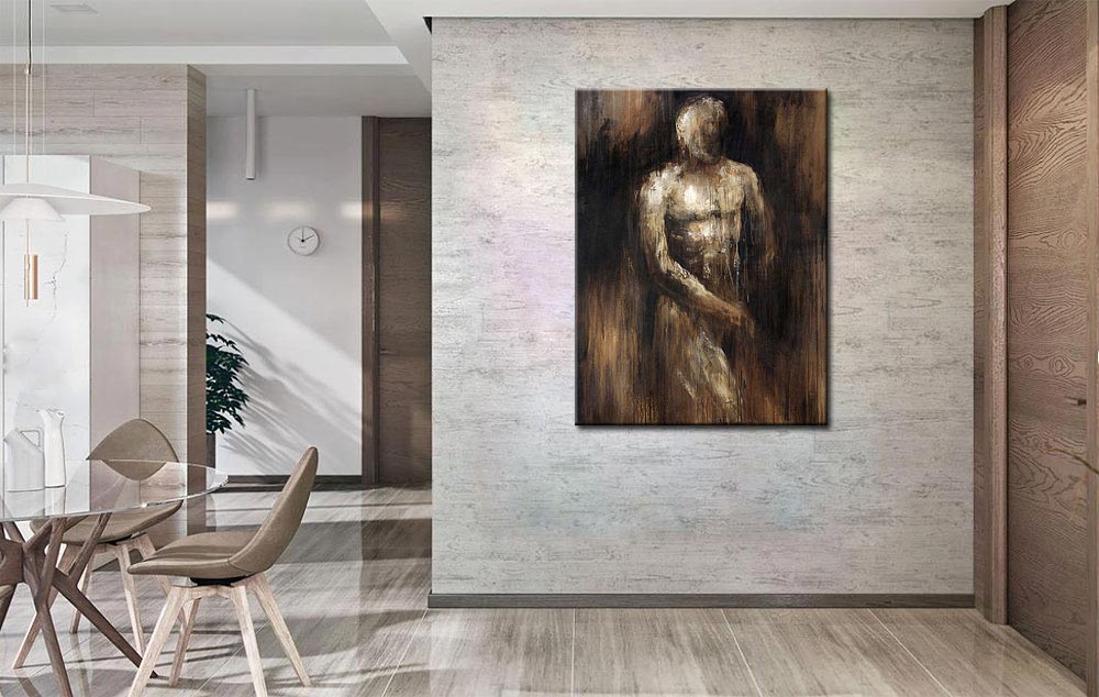 Erotisch schilderij Mannenlichaam 90x120cm - Afbeelding 4