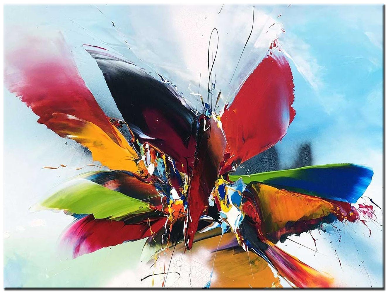 Flying abstract schilderij 120x90cm