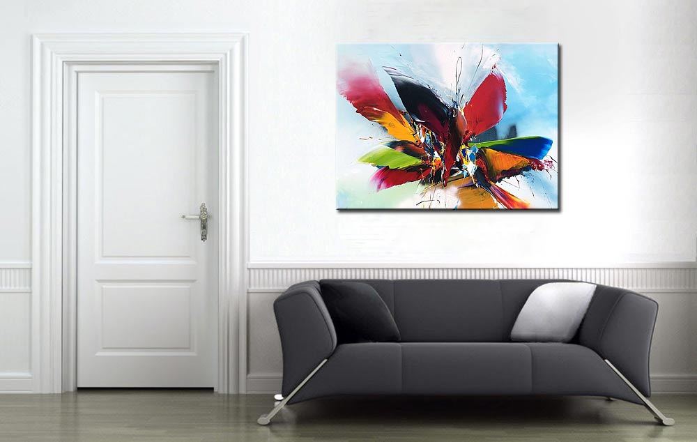 Flying abstract schilderij 120x90cm - Afbeelding 4
