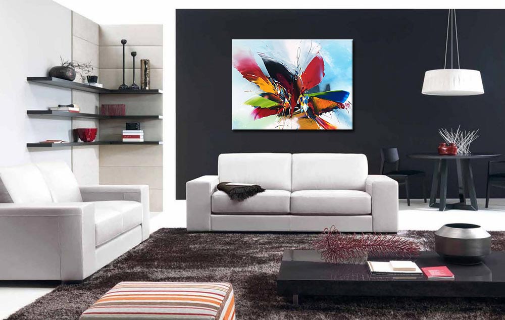 Flying abstract schilderij 120x90cm - Afbeelding 3