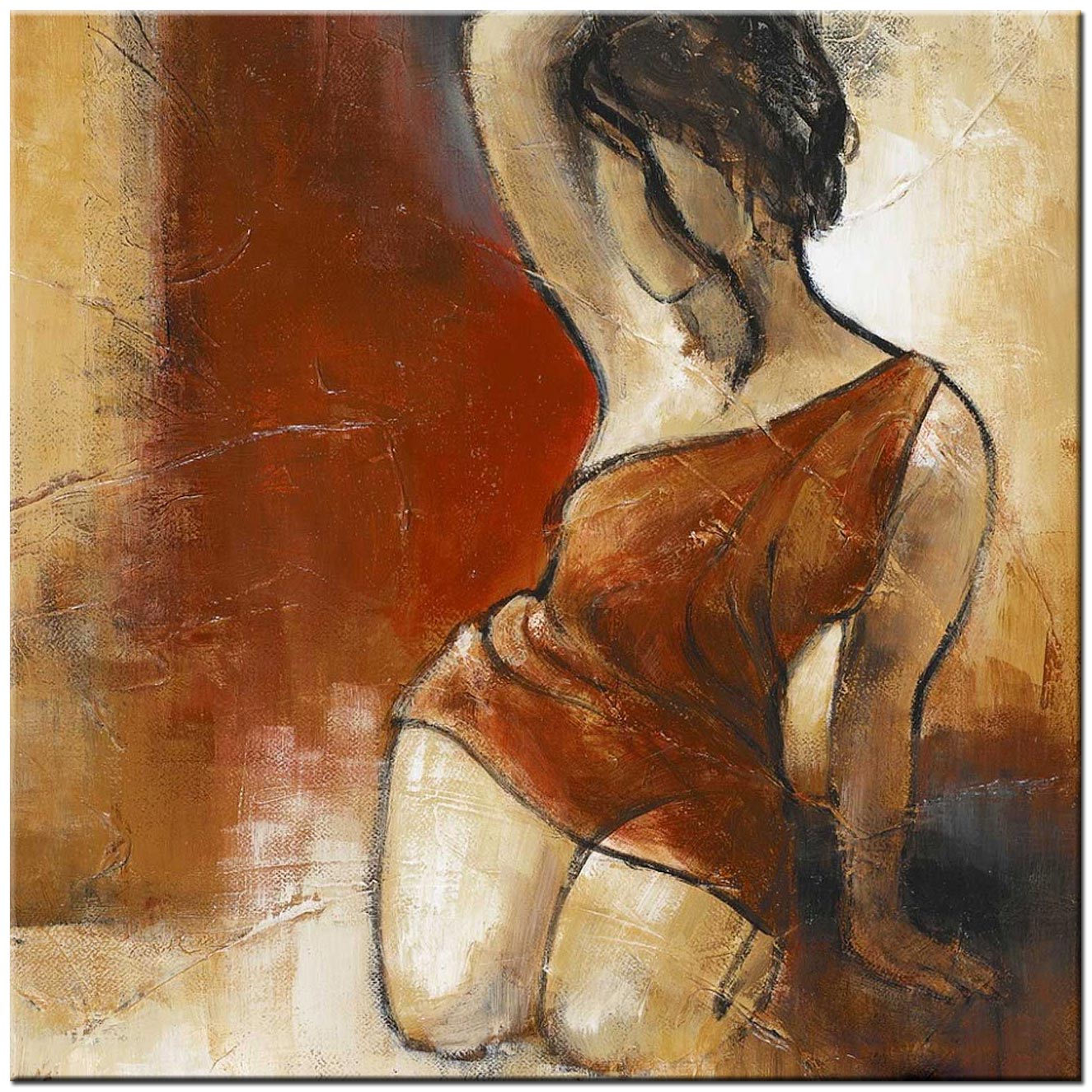 Vrouwen schilderij Passion in Red