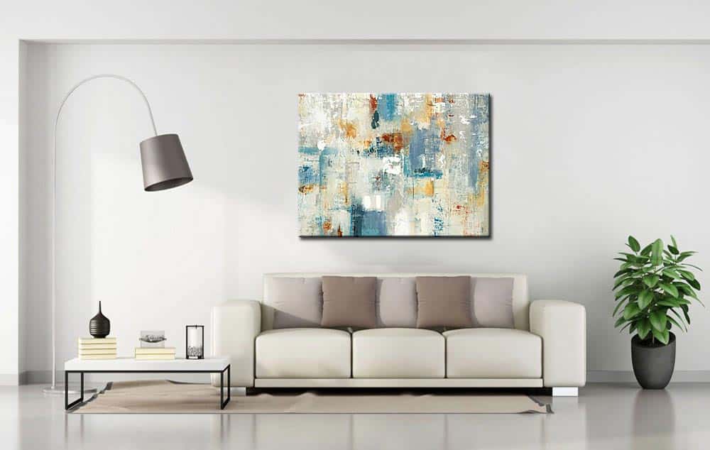 Blue Ice abstract schilderij 120x90cm - Afbeelding 4