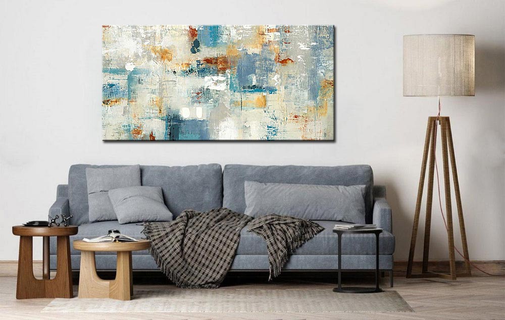 Abstract schilderij Stormachtige Stilte 180x90cm - Afbeelding 4