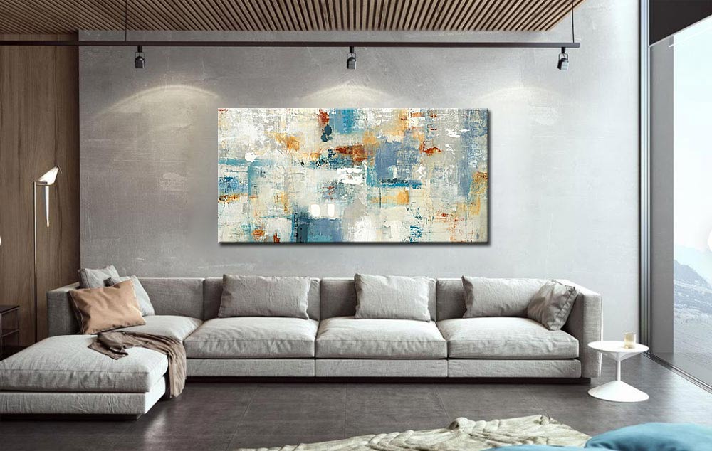 Abstract schilderij Stormachtige Stilte 180x90cm - Afbeelding 2