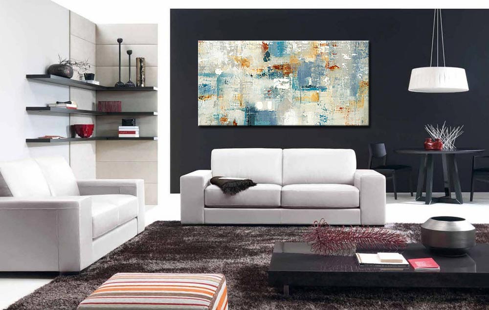 Abstract schilderij Stormachtige Stilte 180x90cm - Afbeelding 3