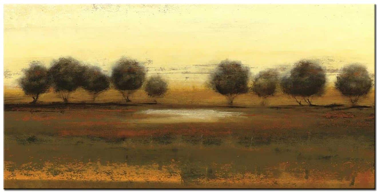 Landschap schilderij Stilte aan de horizon 180x90cm