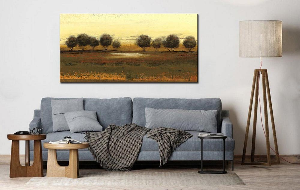 Landschap schilderij Stilte aan de horizon 180x90cm - Afbeelding 4
