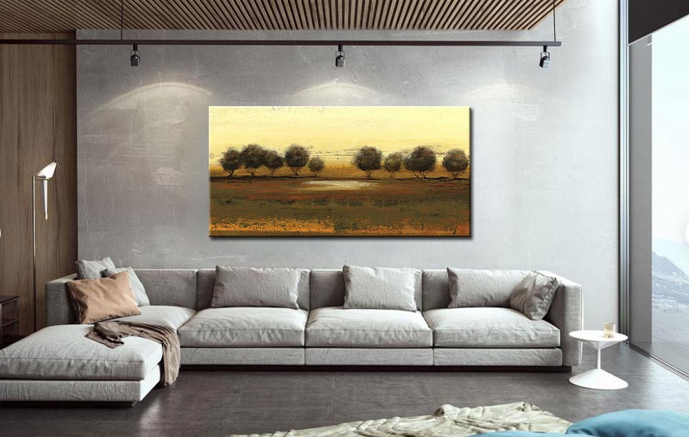 Landschap schilderij Stilte aan de horizon 180x90cm - Afbeelding 2