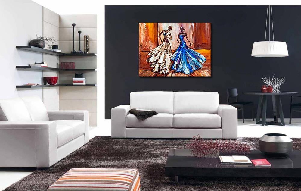 Vrouwen schilderij Dansende Elegantie 120x90cm - Afbeelding 3