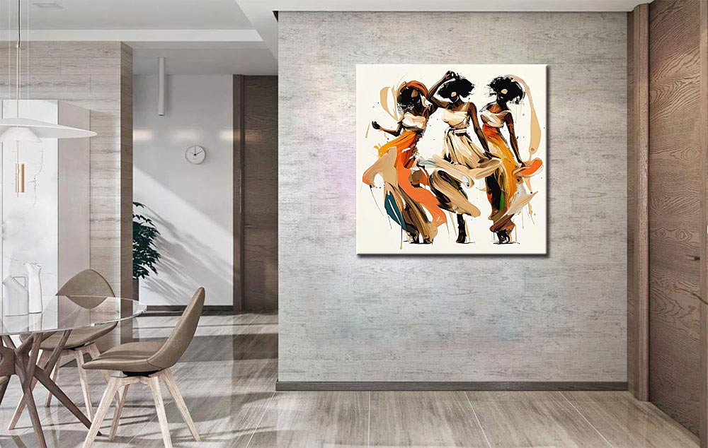 Afrikaanse dames modern schilderij - Afbeelding 4