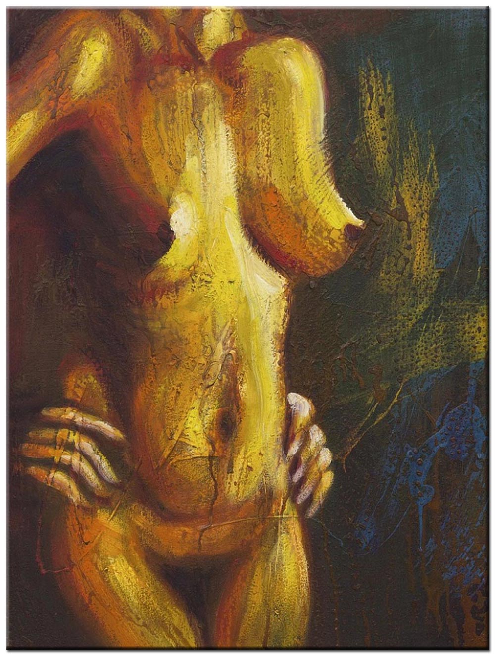 Erotisch schilderij Golden Body 90x120cm