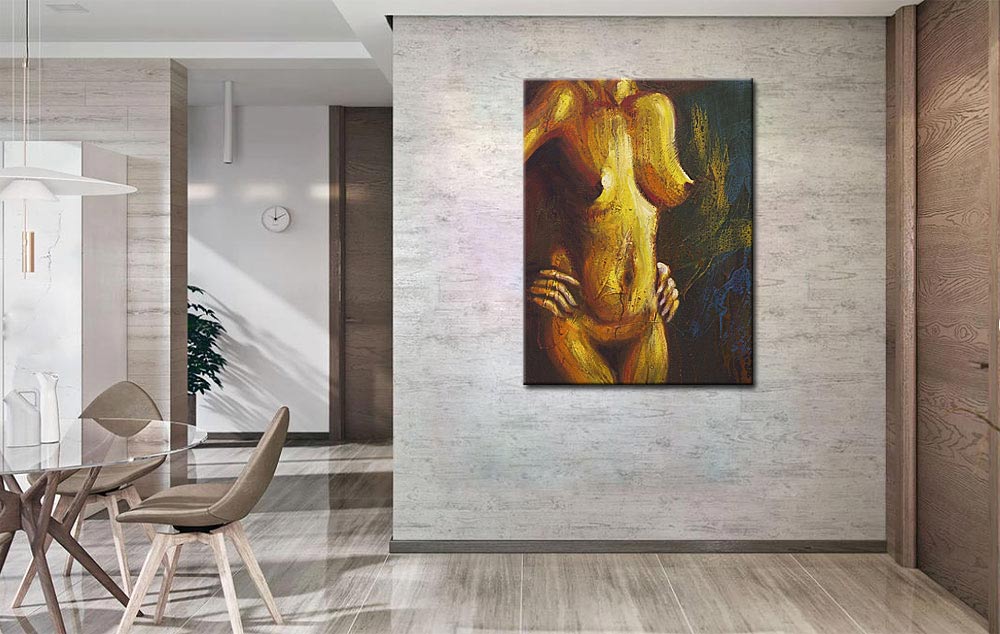 Erotisch schilderij Golden Body 90x120cm - Afbeelding 3