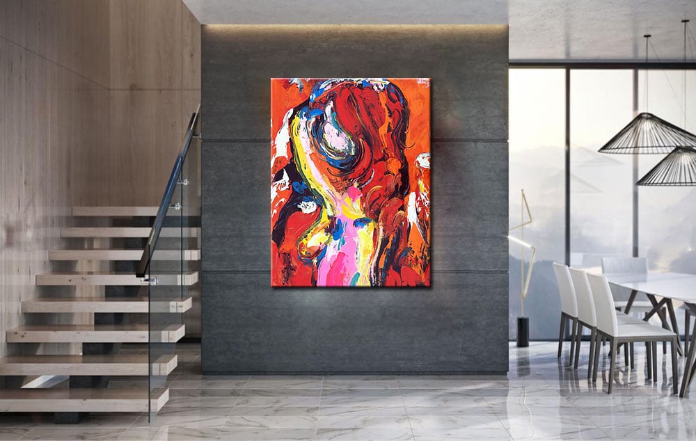 Erotisch schilderij Burning Colours 80x100cm - Afbeelding 3