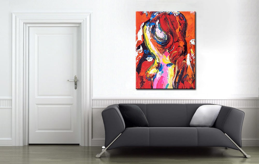 Erotisch schilderij Burning Colours 80x100cm - Afbeelding 4
