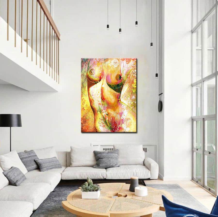 Erotisch schilderij Sensuele Energie 90x120cm - Afbeelding 2