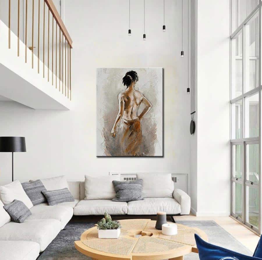 Vrouwen schilderij Intieme Contouren 90x120cm - Afbeelding 2