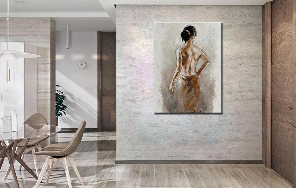 Vrouwen schilderij Intieme Contouren 90x120cm - Afbeelding 4