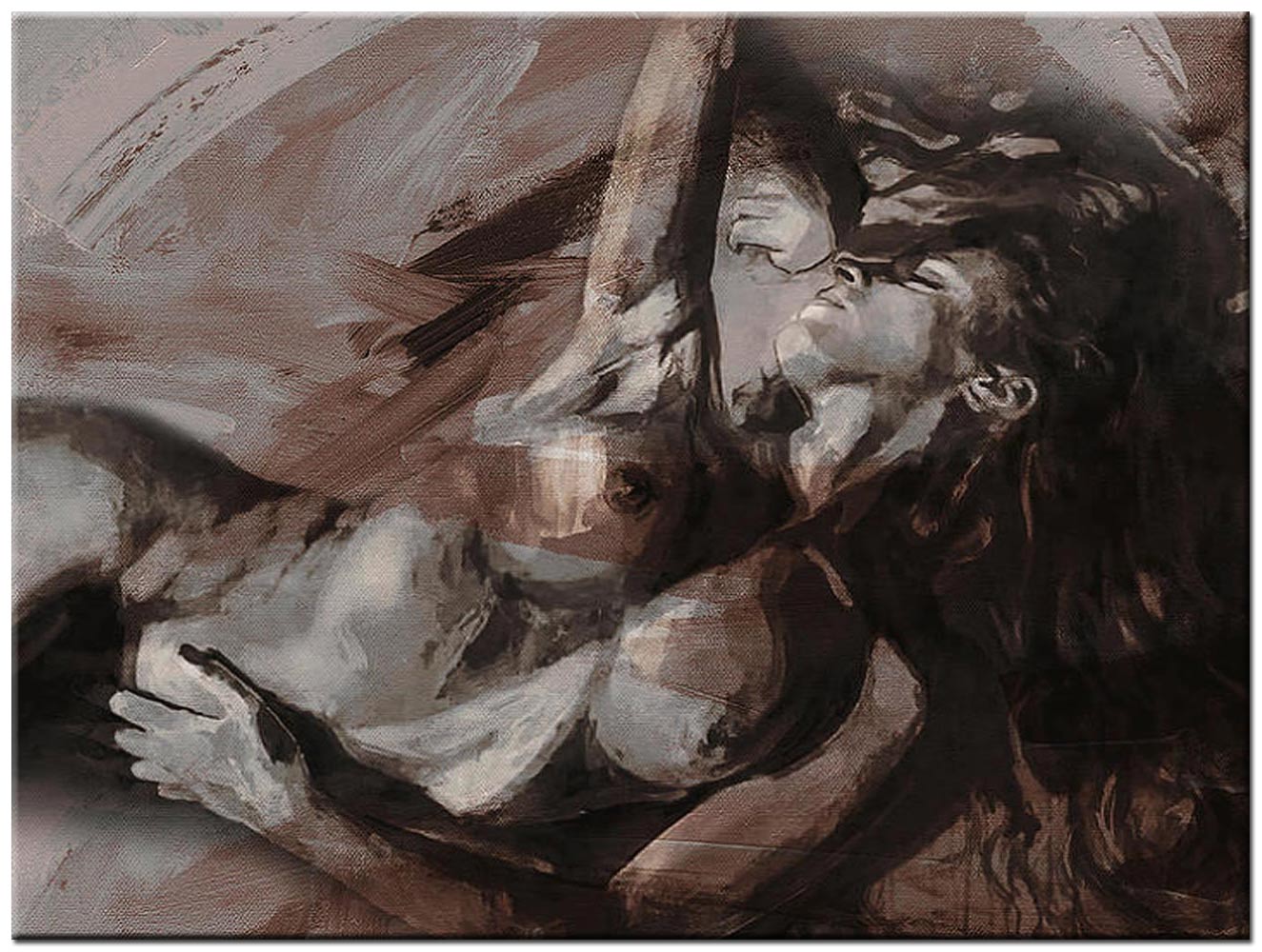 Erotisch schilderij Passie in Beweging 120x90cm