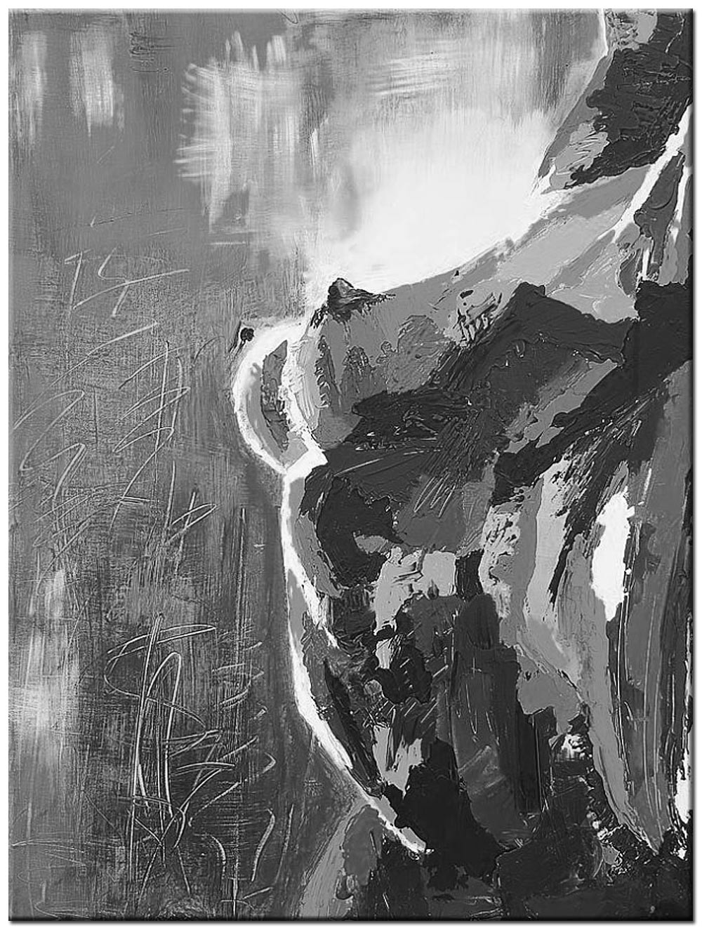 Erotisch schilderij Zwart-Wit Passie 90x120cm