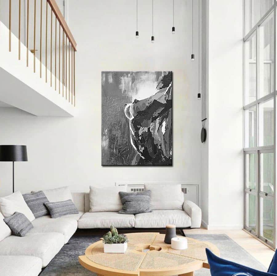 Erotisch schilderij Zwart-Wit Passie 90x120cm - Afbeelding 2