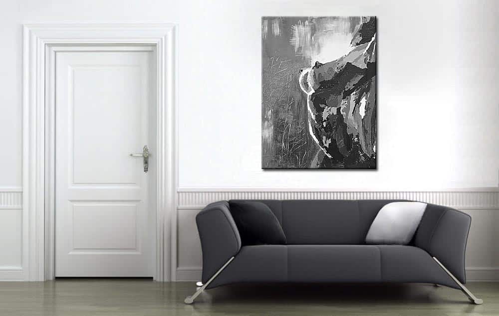 Erotisch schilderij Zwart-Wit Passie 90x120cm - Afbeelding 3