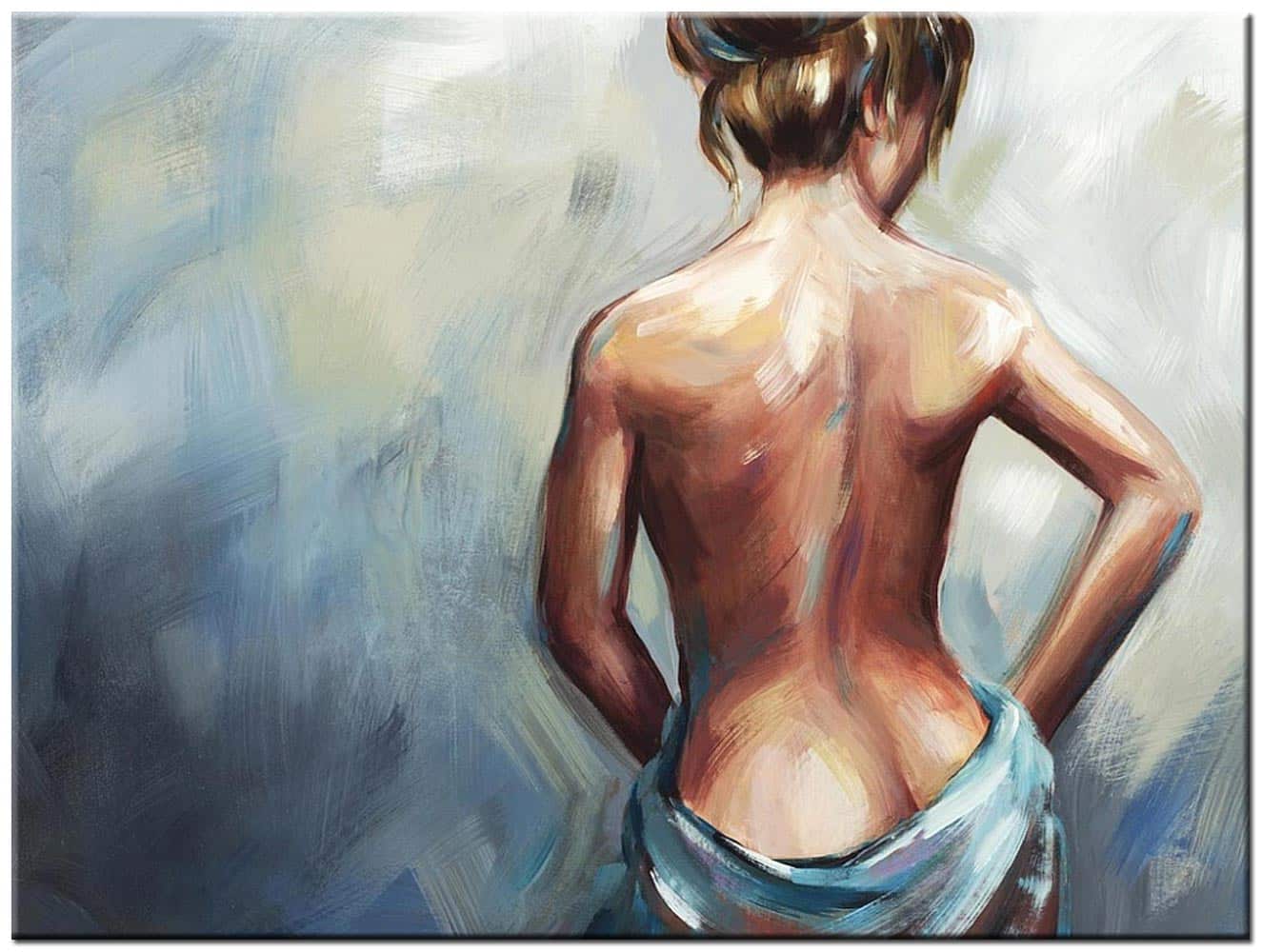 Erotisch schilderij Tender Back 120x90cm