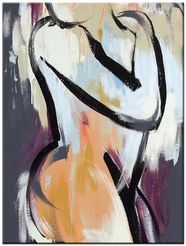 Erotisch schilderij Vrouwelijk Lijnenspel