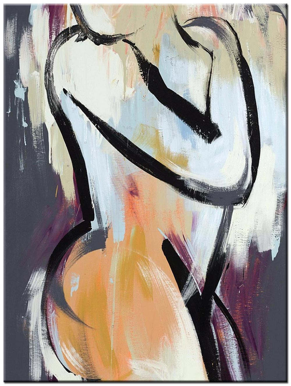 Erotisch schilderij Vrouwelijk Lijnenspel 90x120cm