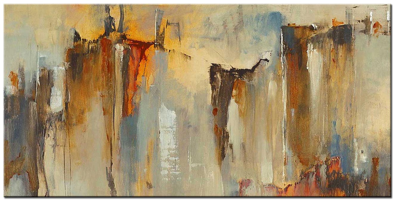 Abstract schilderij Herfst in abstractie 180x90cm