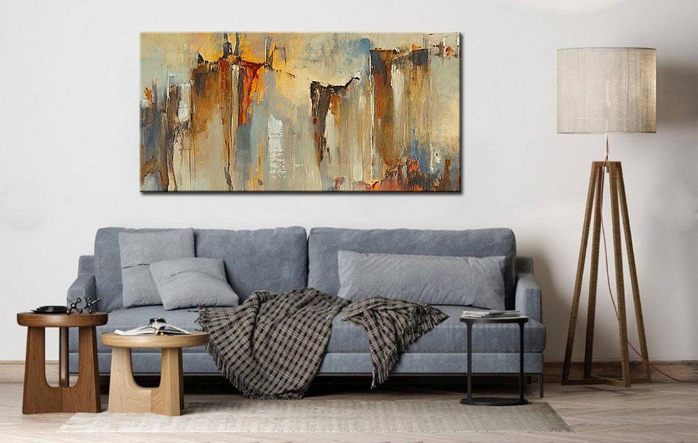 Abstract schilderij Herfst in abstractie 180x90cm - Afbeelding 4