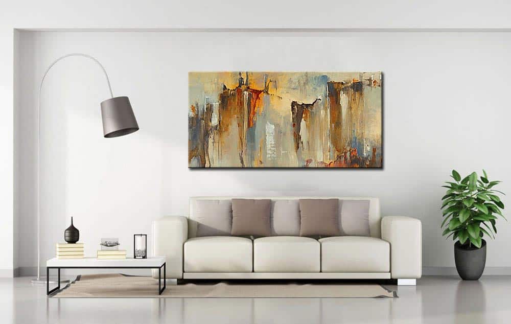 Abstract schilderij Herfst in abstractie 180x90cm - Afbeelding 3
