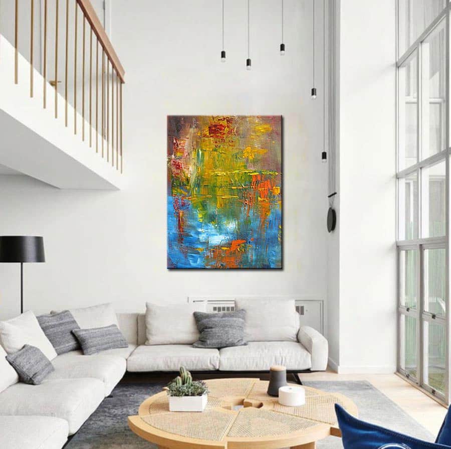 Abstract schilderij Color Reflections 90x120cm - Afbeelding 2