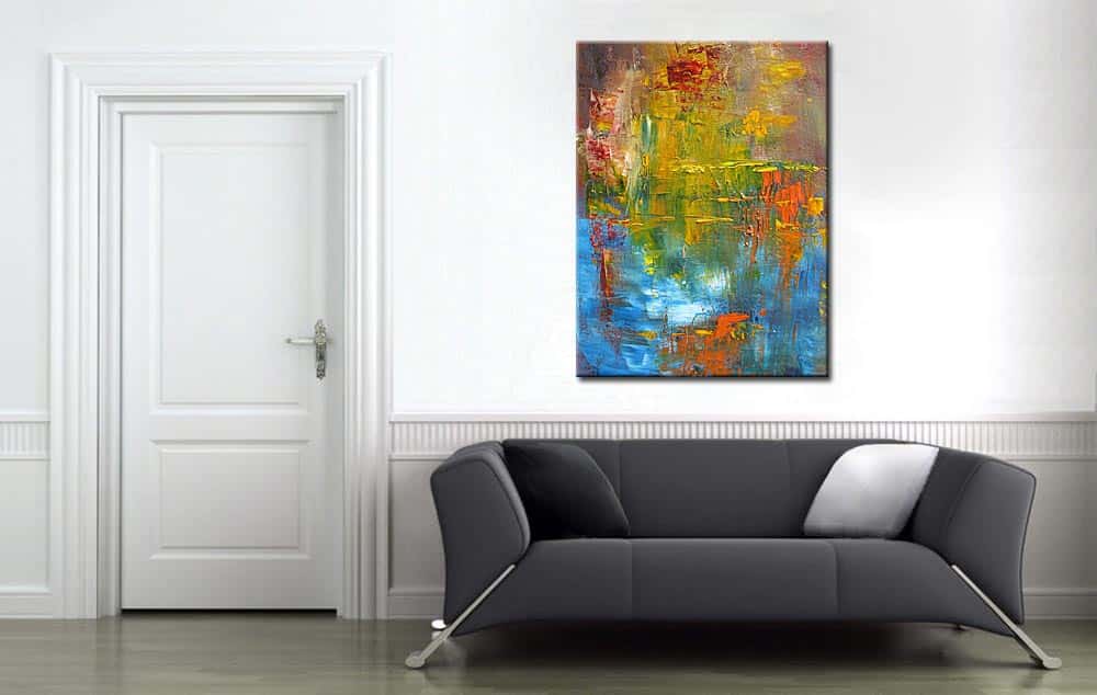 Abstract schilderij Color Reflections 90x120cm - Afbeelding 4