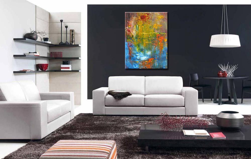 Abstract schilderij Color Reflections 90x120cm - Afbeelding 3