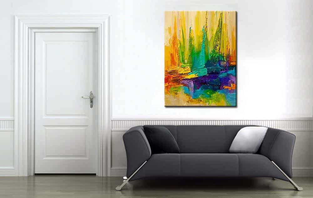 Zeilboten modern schilderij 90x120cm - Afbeelding 4