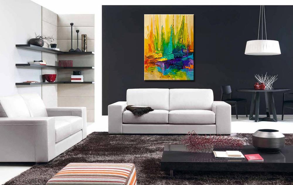 Zeilboten modern schilderij 90x120cm - Afbeelding 3