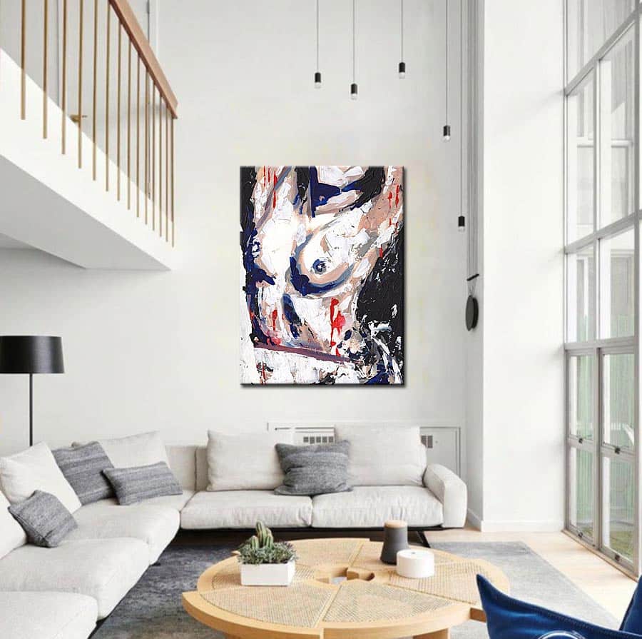 Erotisch schilderij Abstract Desire 90x120cm - Afbeelding 2