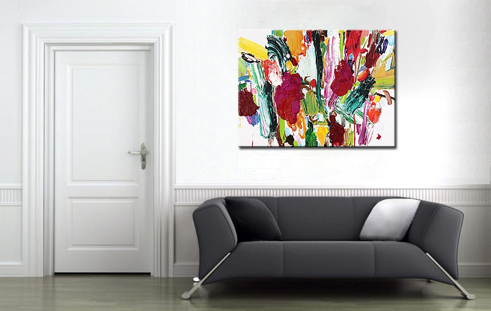 Levendig Spel abstract schilderij 120x90cm - Afbeelding 4