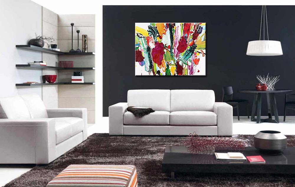 Levendig Spel abstract schilderij 120x90cm - Afbeelding 2