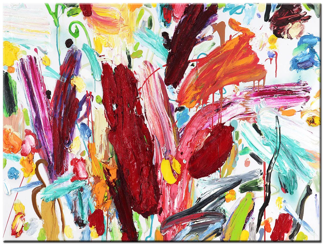 Kleurrijk Ritme abstract schilderij 120x90cm