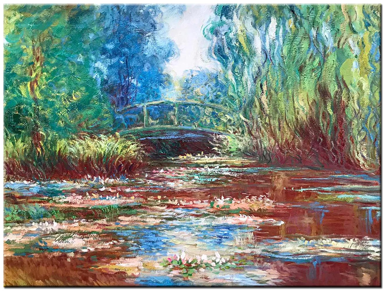 Claude Monet Lotusbloemen bij Brug