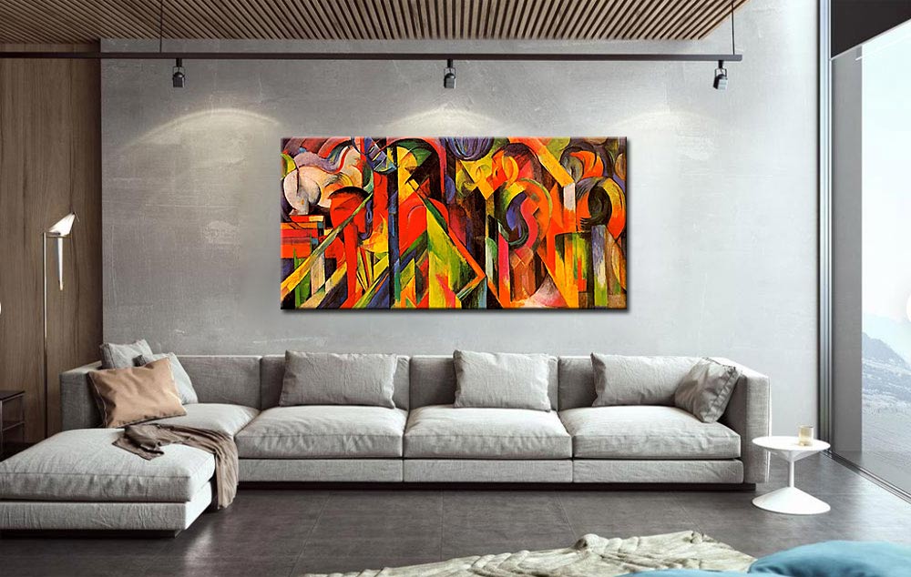 Franz Marc Stallen modern schilderij - Afbeelding 2