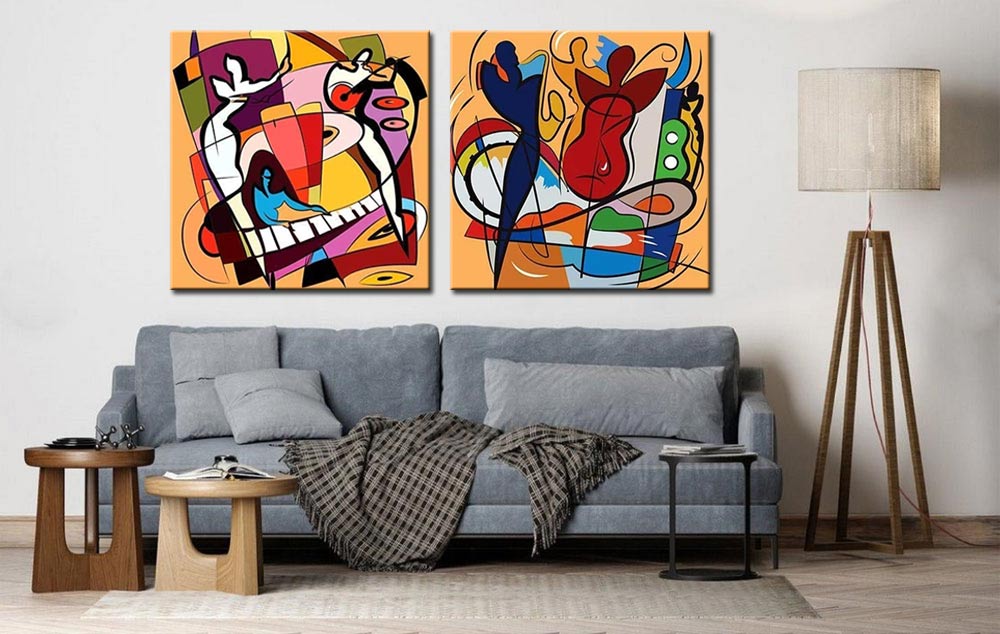 Making Music tweeluik schilderij - Afbeelding 4