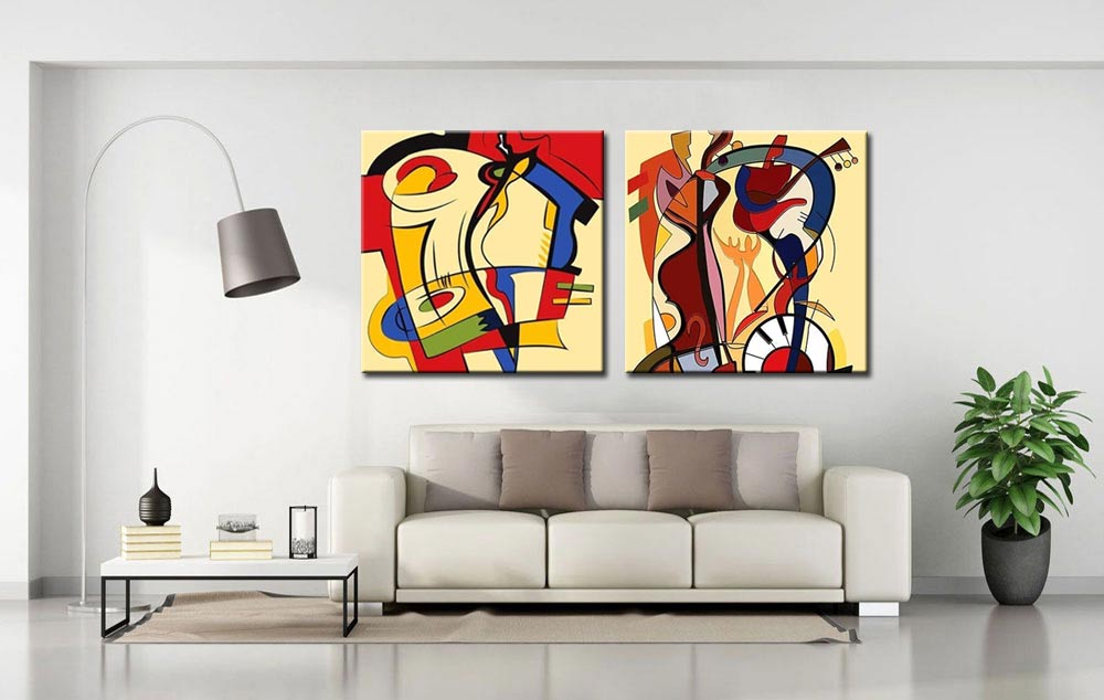 Play Music tweeluik schilderij - Afbeelding 3