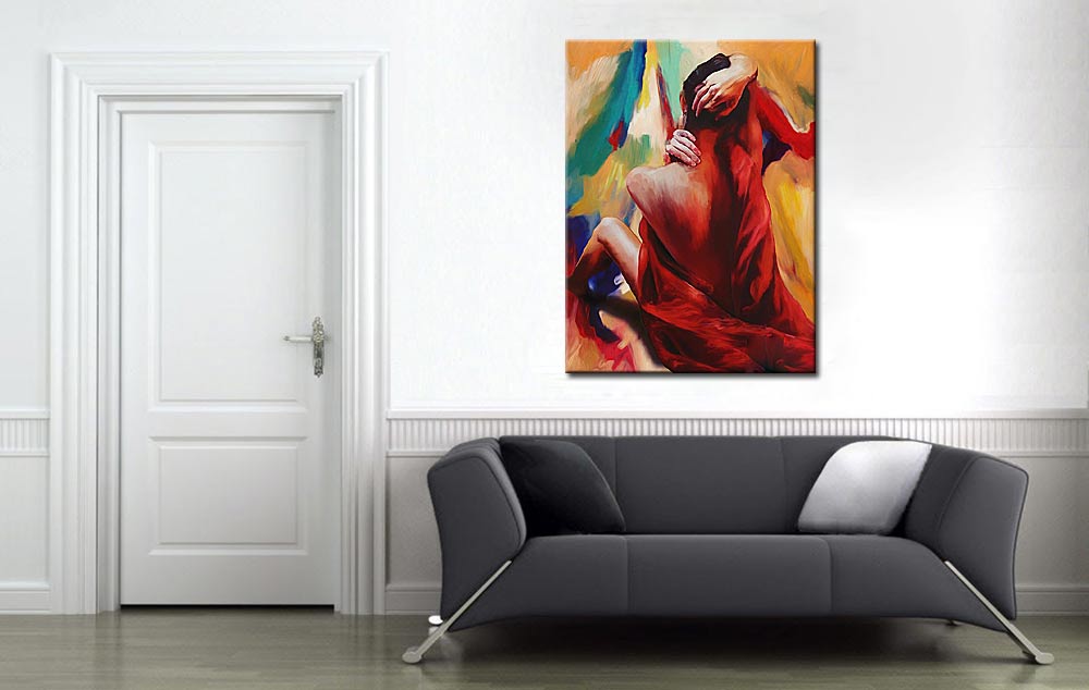Erotisch schilderij Verlangen in Rood 90x120cm - Afbeelding 3