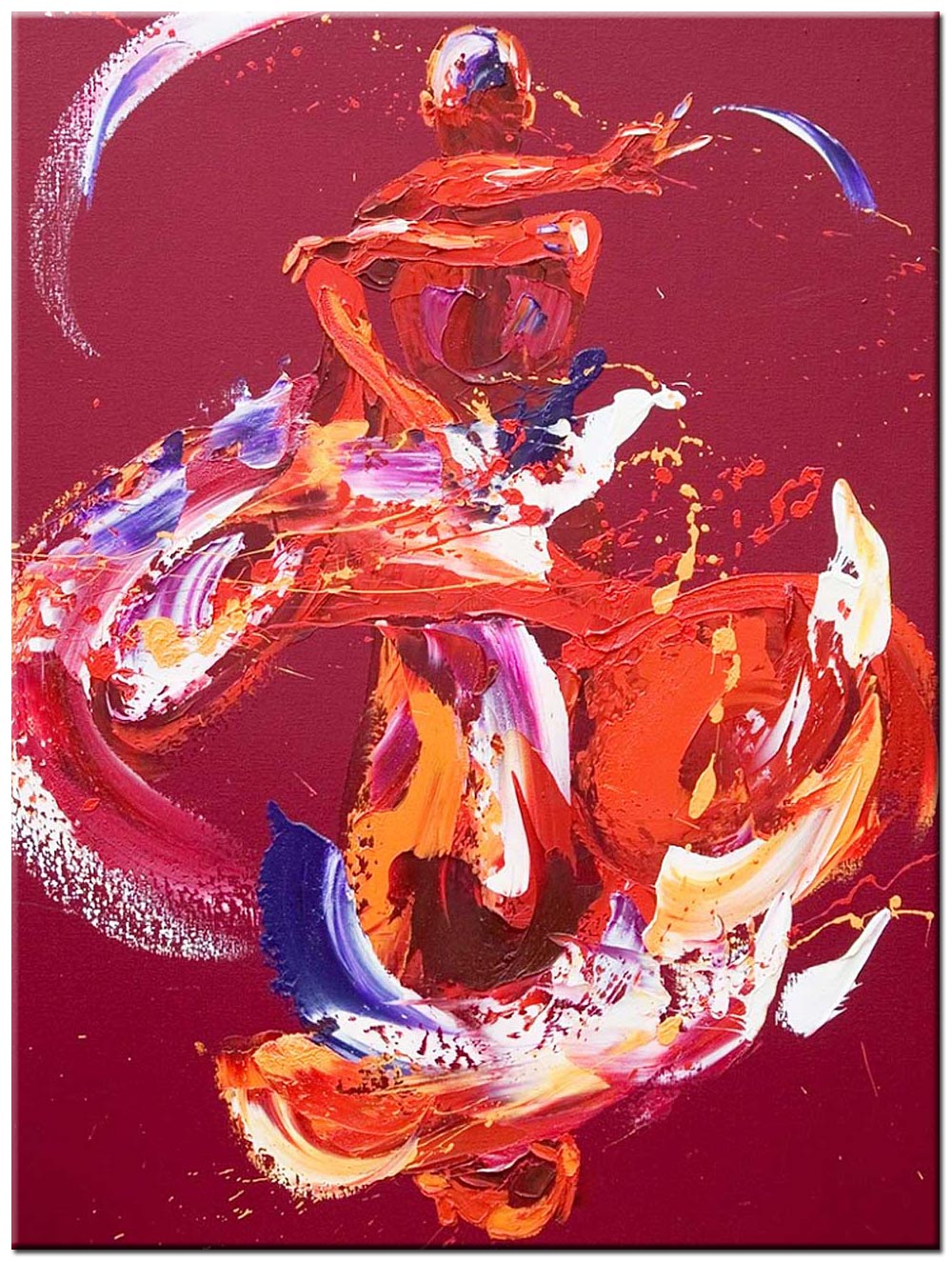 Vuurdans modern schilderij 90x120cm