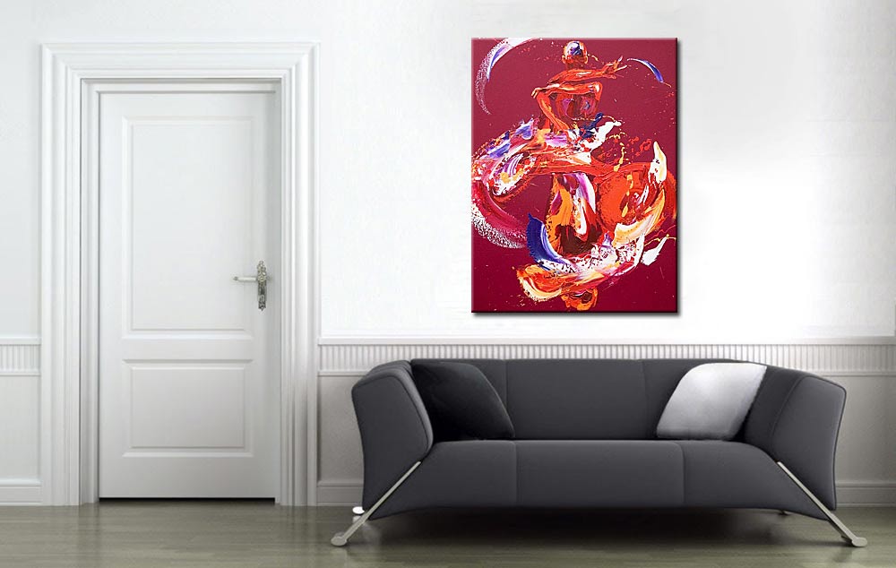 Vuurdans modern schilderij 90x120cm - Afbeelding 3