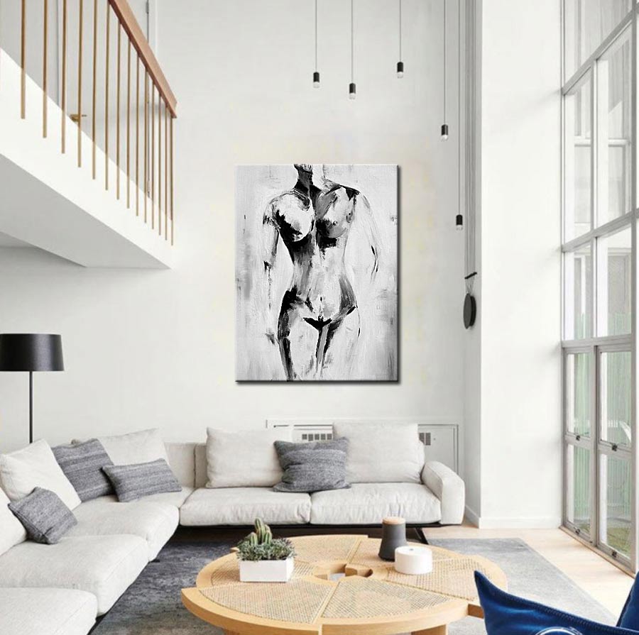 Schaduw van Verlangen erotisch schilderij 90x120cm - Afbeelding 2