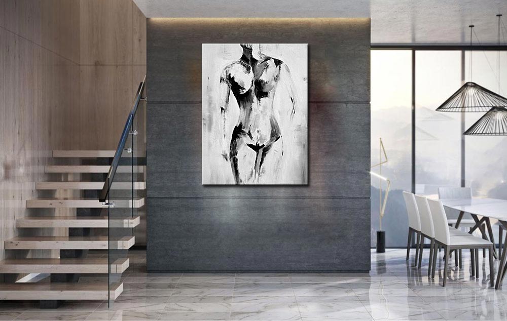 Schaduw van Verlangen erotisch schilderij 90x120cm - Afbeelding 4