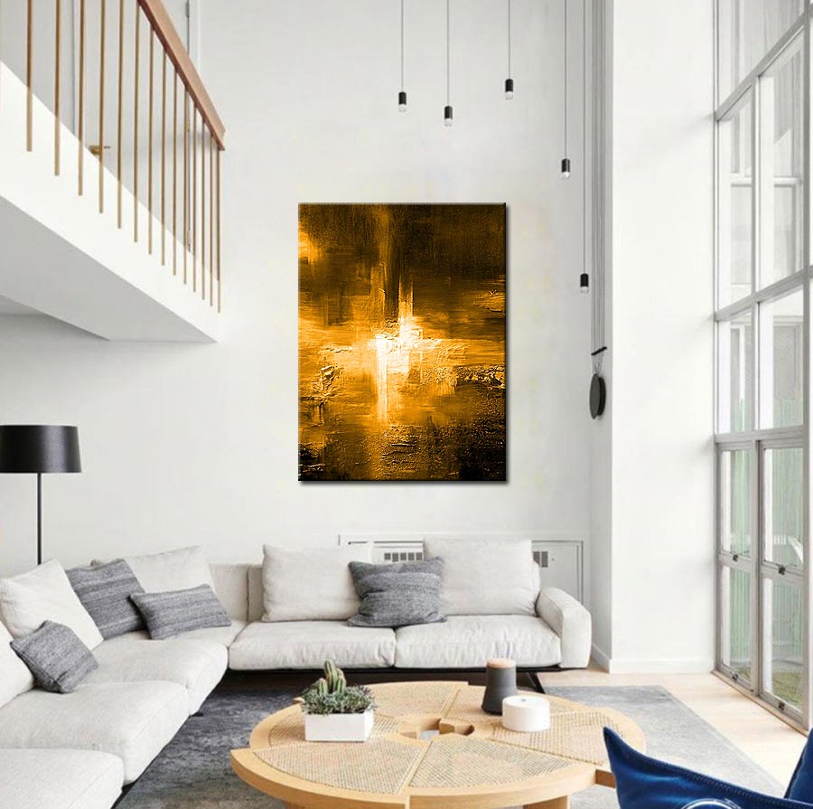 Rijkdom abstract schilderij 90x120cm - Afbeelding 2